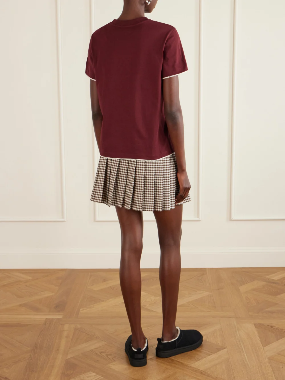 Back view of the Moncler Logo-appliquéd Cotton-jersey T-shirt