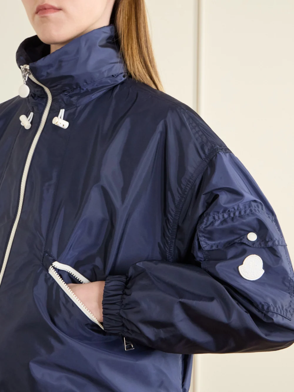 Close-up detail of the Moncler Marmacy Shell Jacket