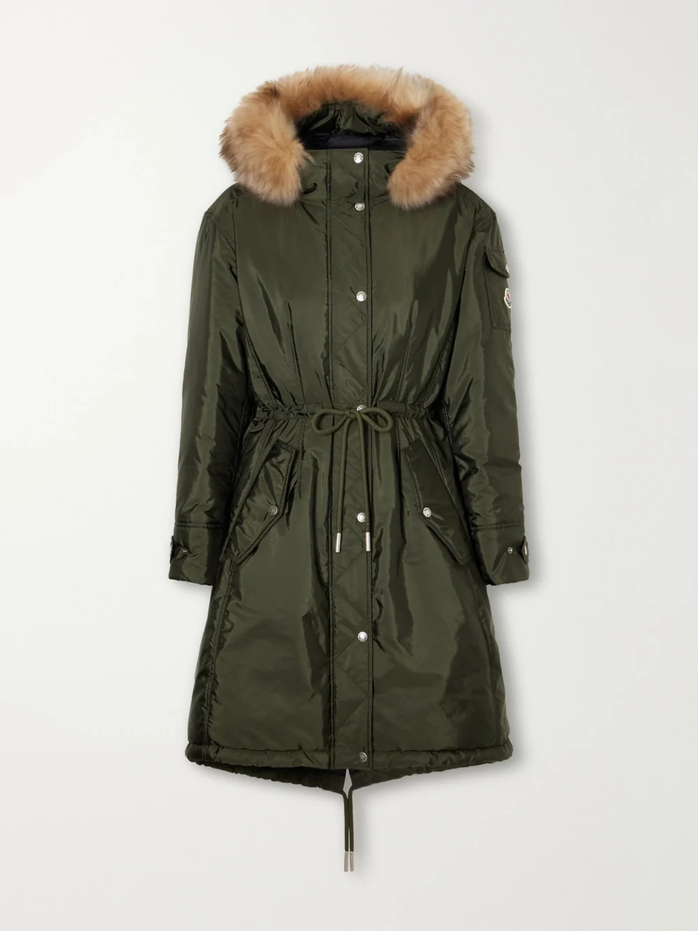 Moncler Moustique Shearling-trimmed Shell Jacket in forest green