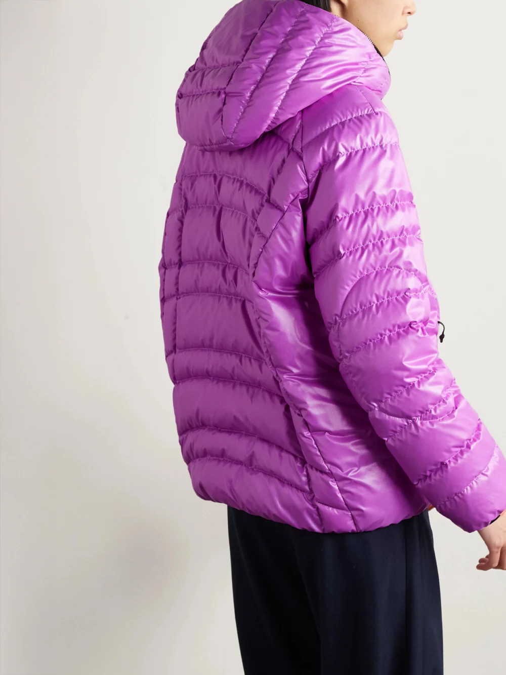 Back view of the Moncler Narlay Hooded Quilted Ripstop Down Jacket