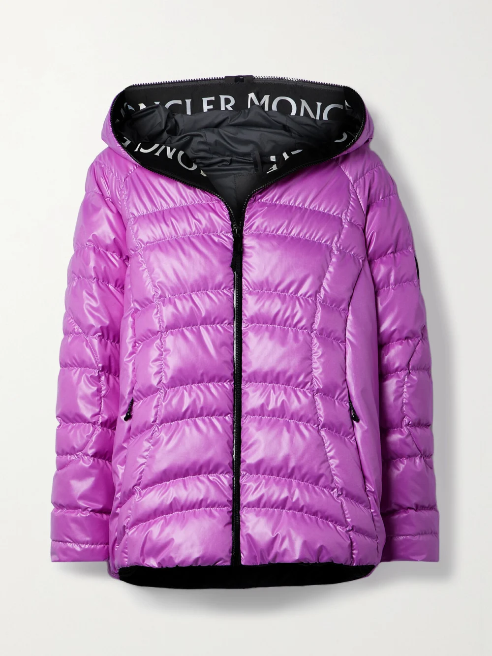 Moncler Narlay Hooded Quilted Ripstop Down Jacket in purple