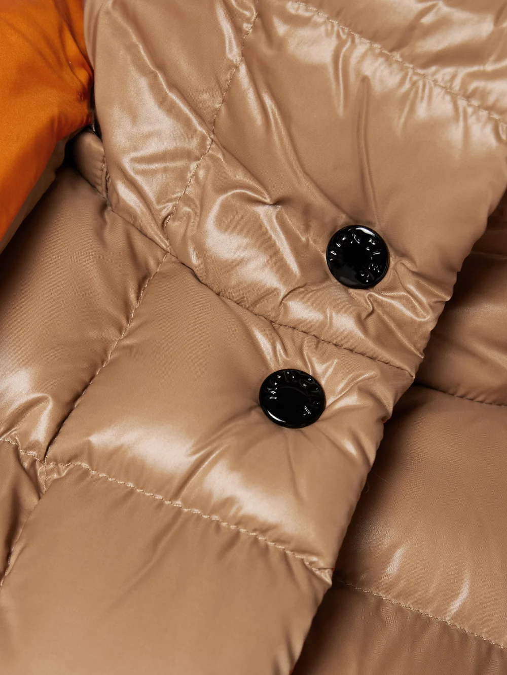 Close-up detail of the Moncler Parana Hooded Quilted Padded Shell Down Jacket