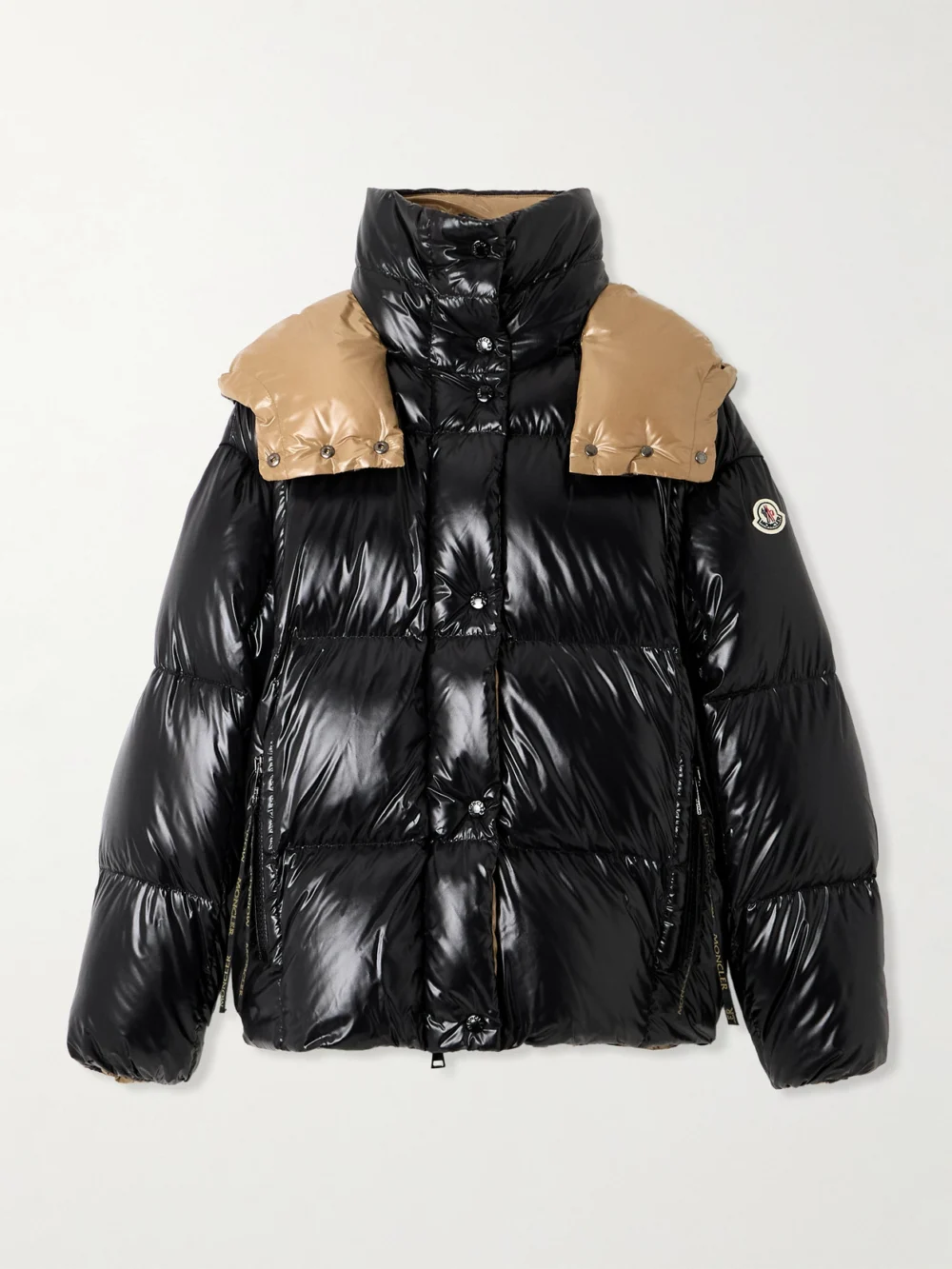 Moncler Parana Logo-appliquéd Quilted Shell Hooded Down Jacket in black