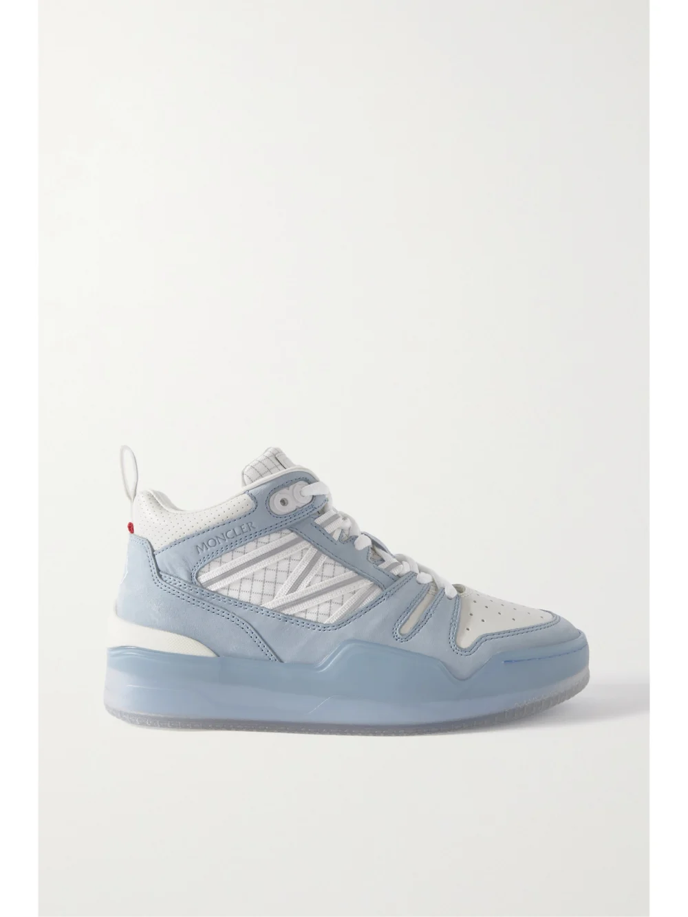 Moncler Pivot Mid Leather and Ripstop-trimmed Suede Sneakers in blue