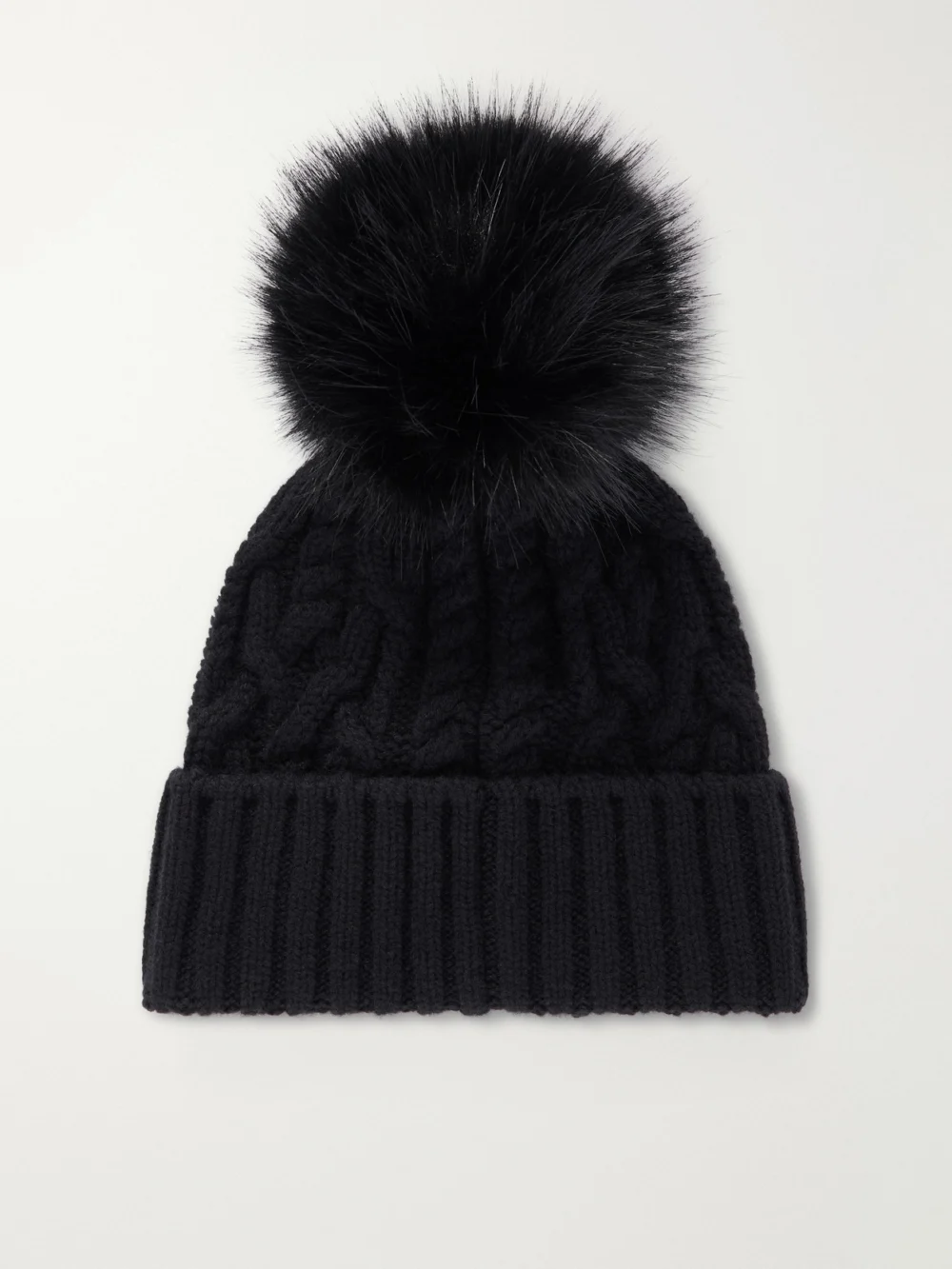 Back view of the Moncler Plush-trimmed Wool and Cashmere-blend Beanie