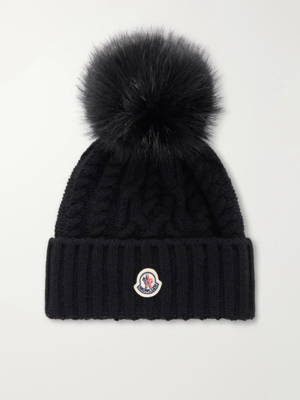Moncler Plush-trimmed Wool and Cashmere-blend Beanie