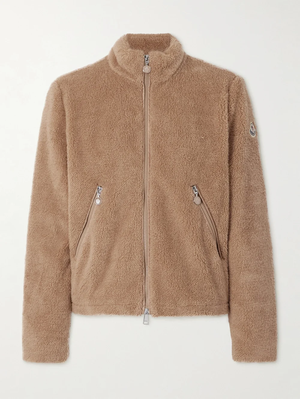 Moncler Polignac Fleece and Quilted Shell Down Jacket in brown