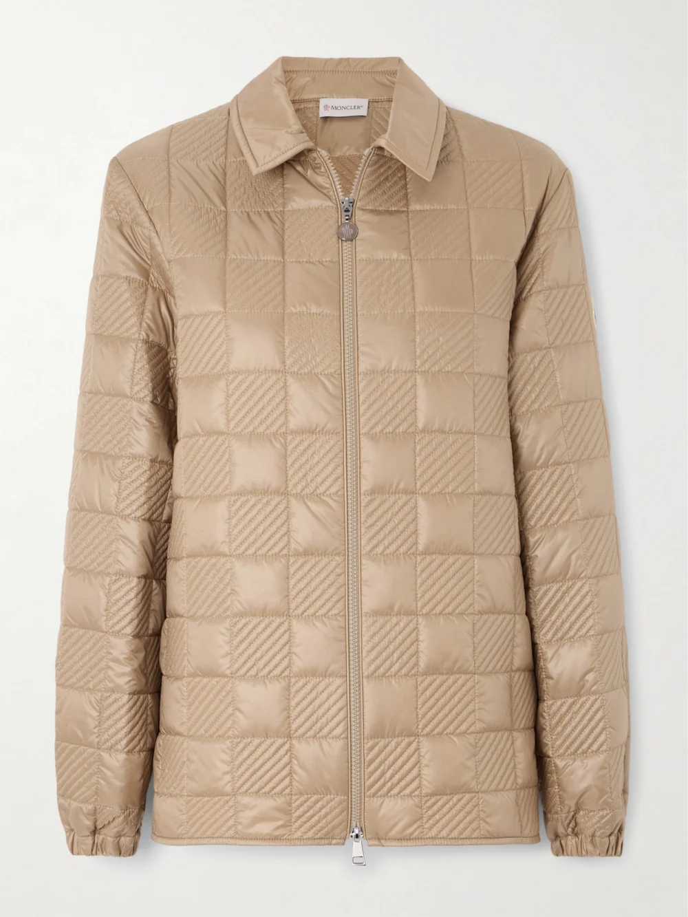 Moncler Quilted Shell Jacket in light brown