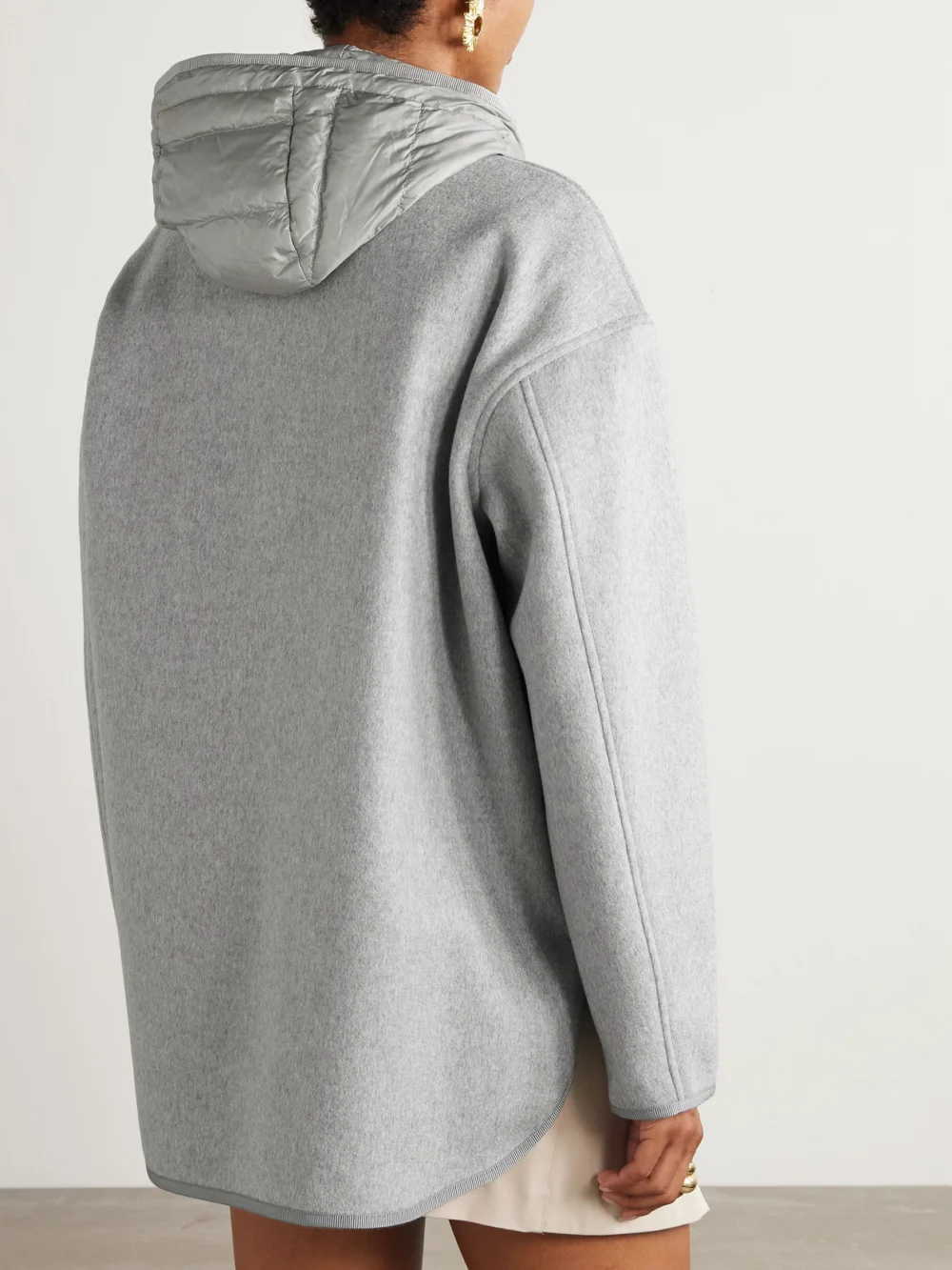 Back view of the Moncler Reposse Convertible Wool and Cashmere-blend Jacket