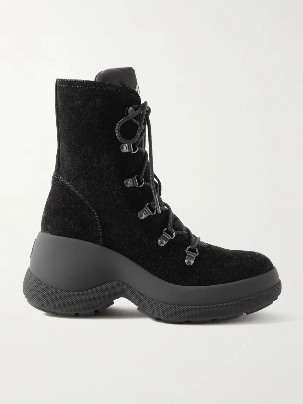Moncler Resile Trek Shell-trimmed Suede Ankle Boots in black