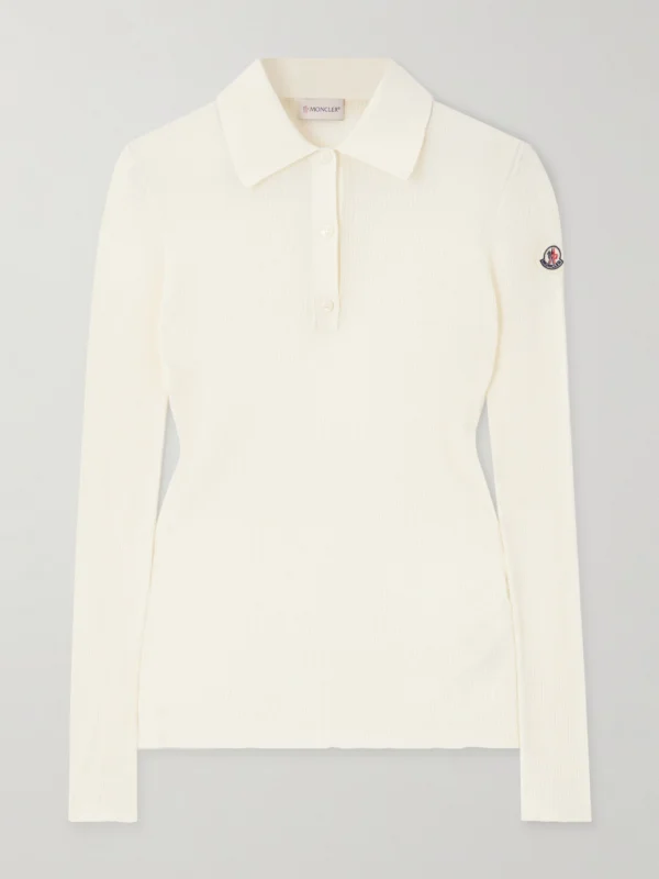 Moncler Ribbed Cotton-blend Polo Shirt