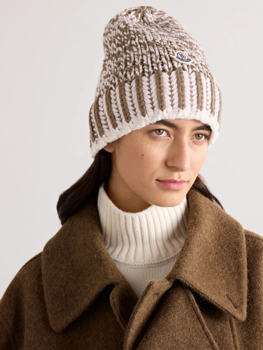 Moncler Ribbed Wool-blend Beanie, styled view