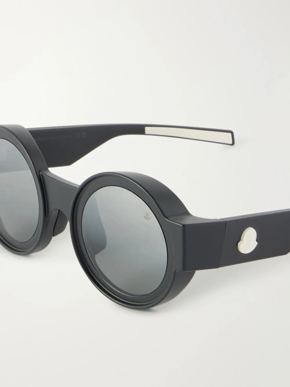 Close-up detail of the Moncler Round-frame Acetate Sunglasses