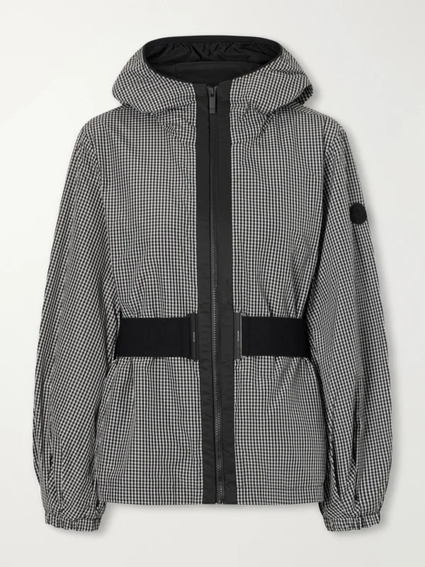 Moncler Rythme Belted Checked Shell Jacket