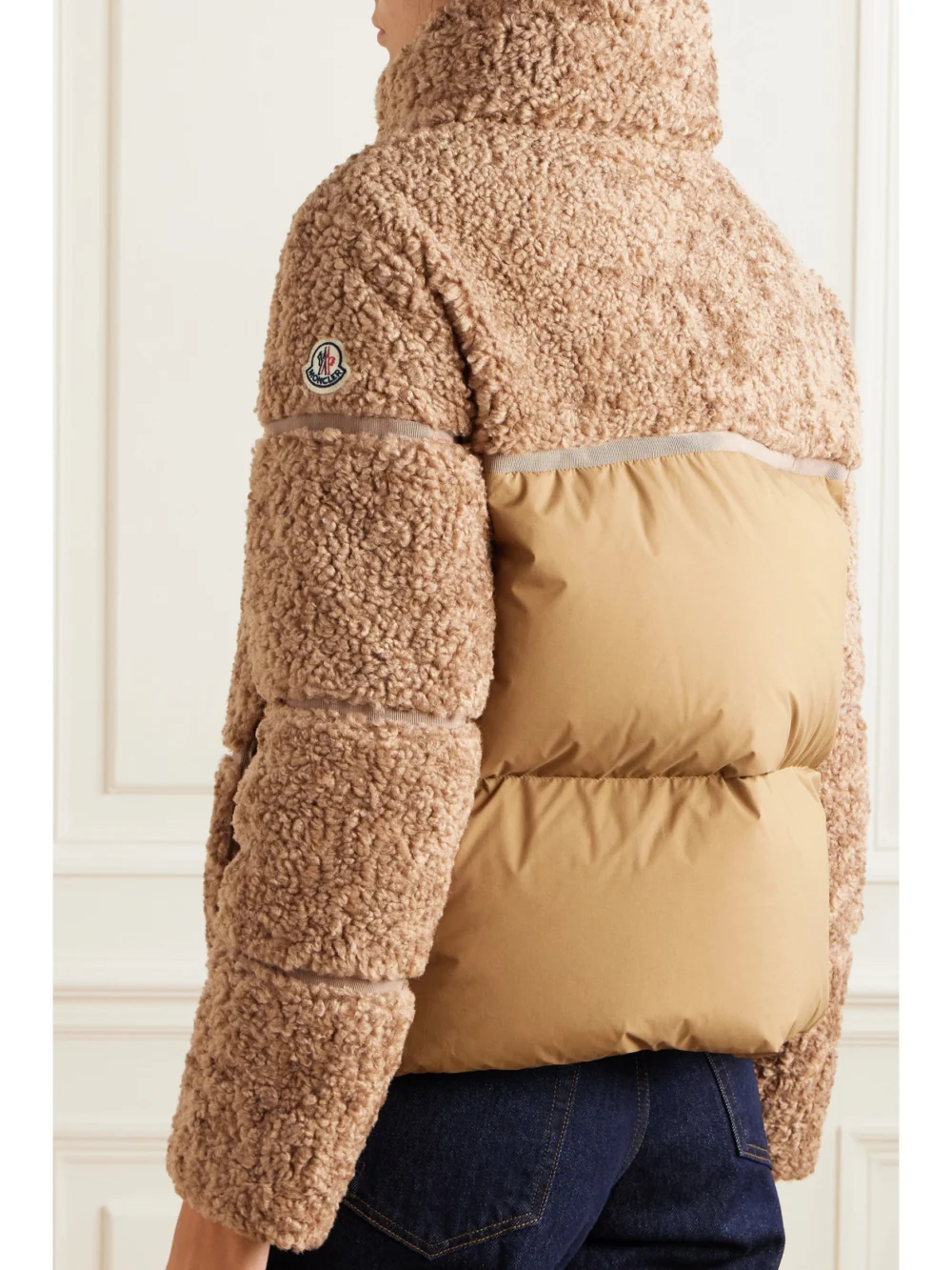 Back view of the Moncler Segura Quilted Fleece and Shell Down Jacket