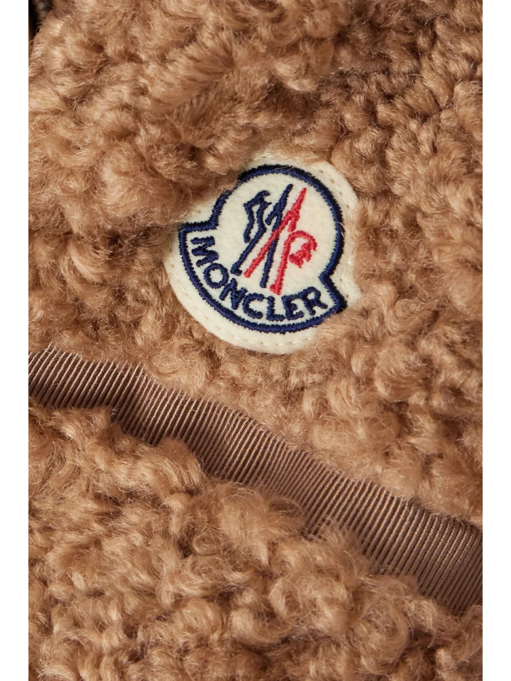Close-up detail of the Moncler Segura Quilted Fleece and Shell Down Jacket