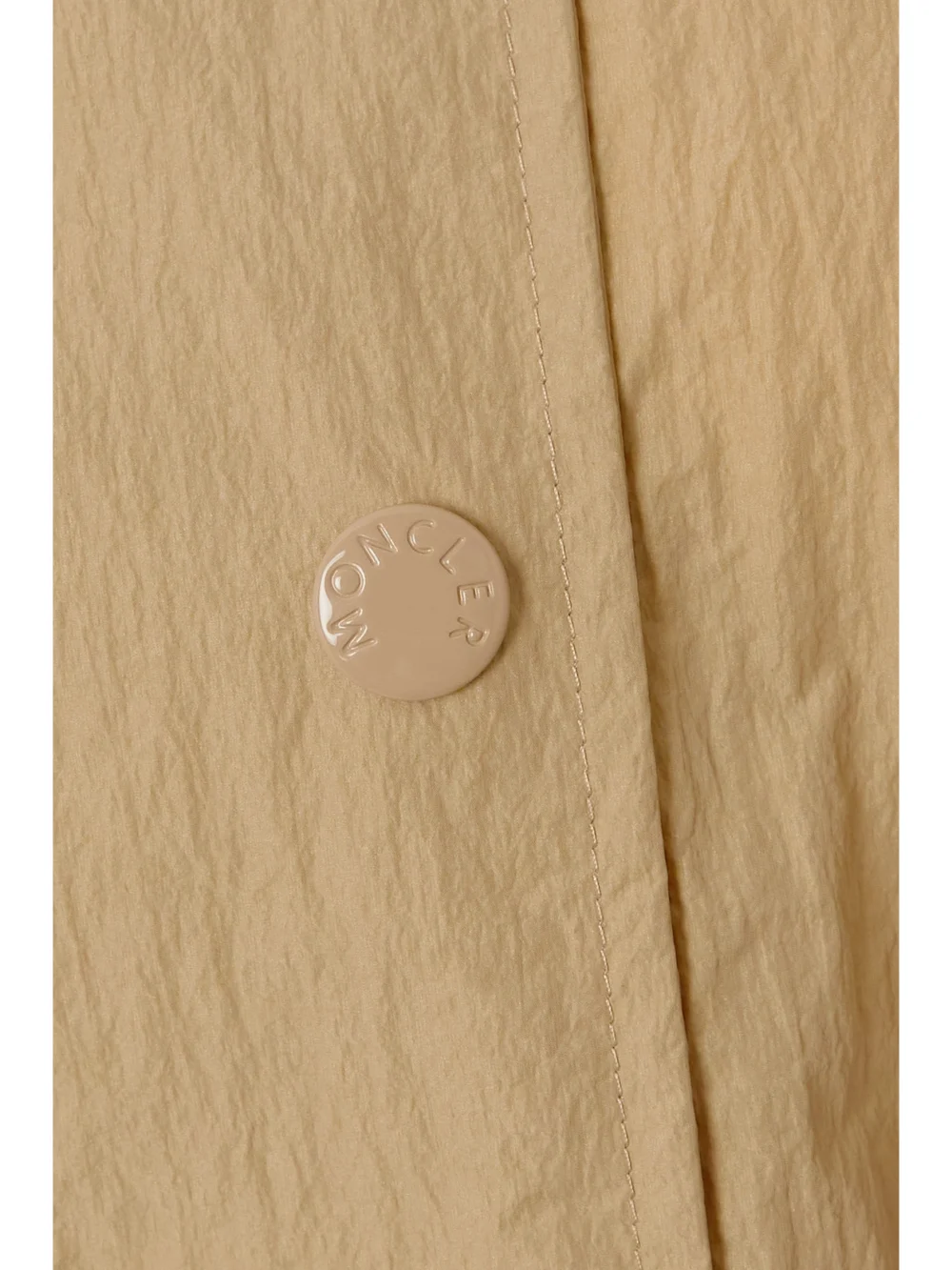 Close-up detail of the Moncler Sologne Crinkled-shell Parka