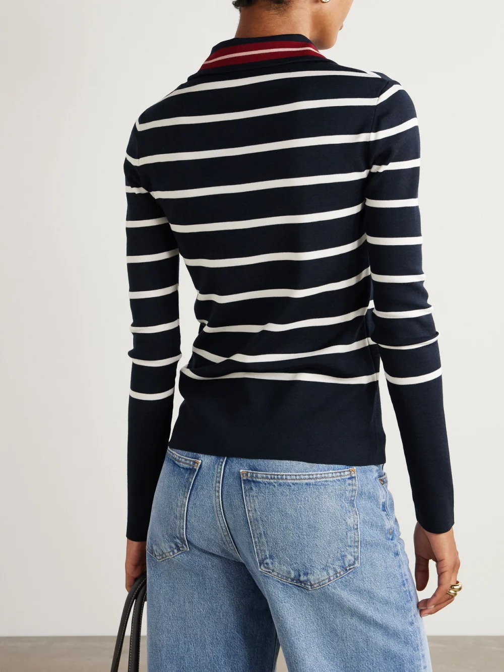 Back view of the Moncler Striped Wool Sweater