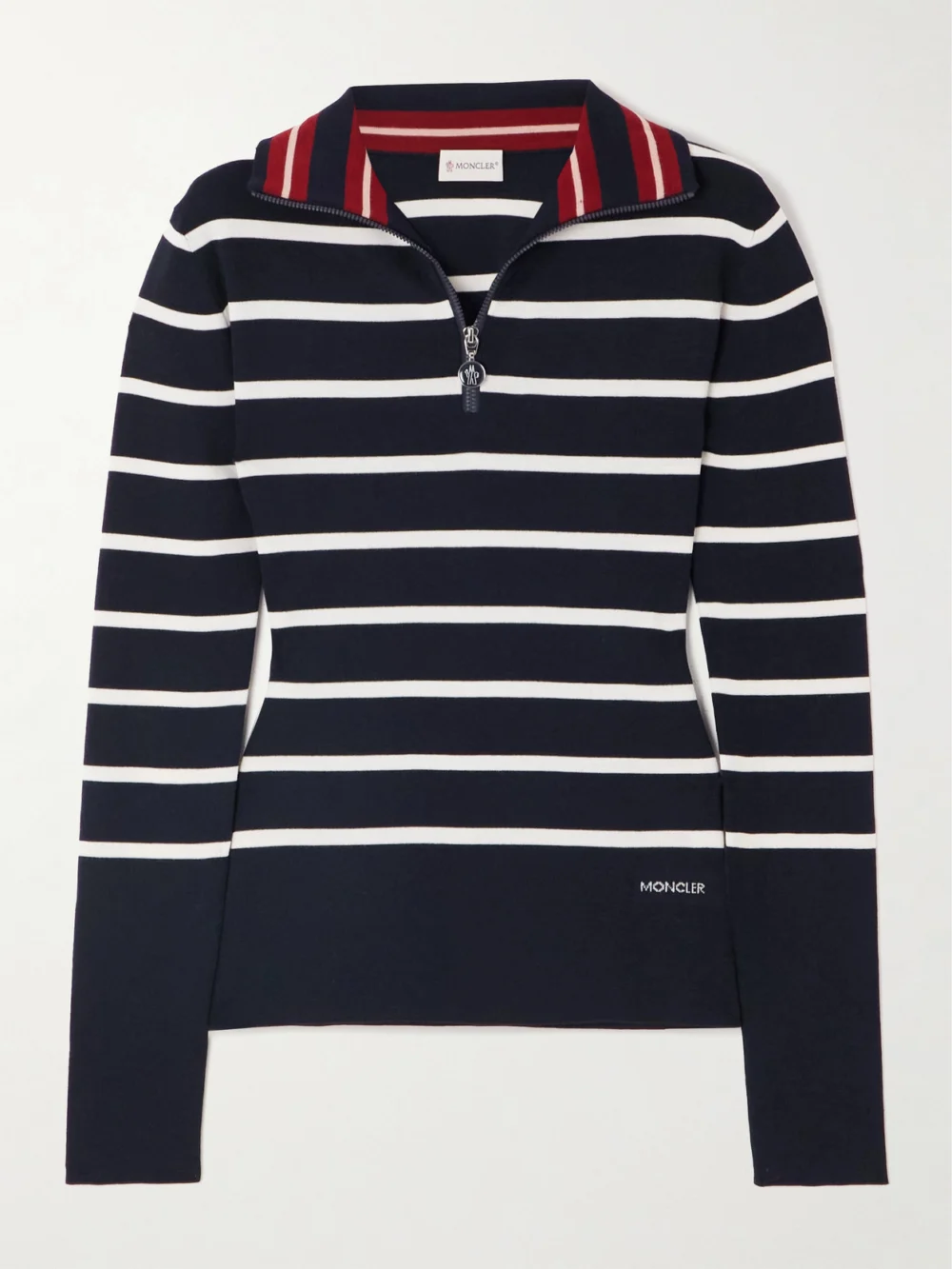 Moncler Striped Wool Sweater in navy