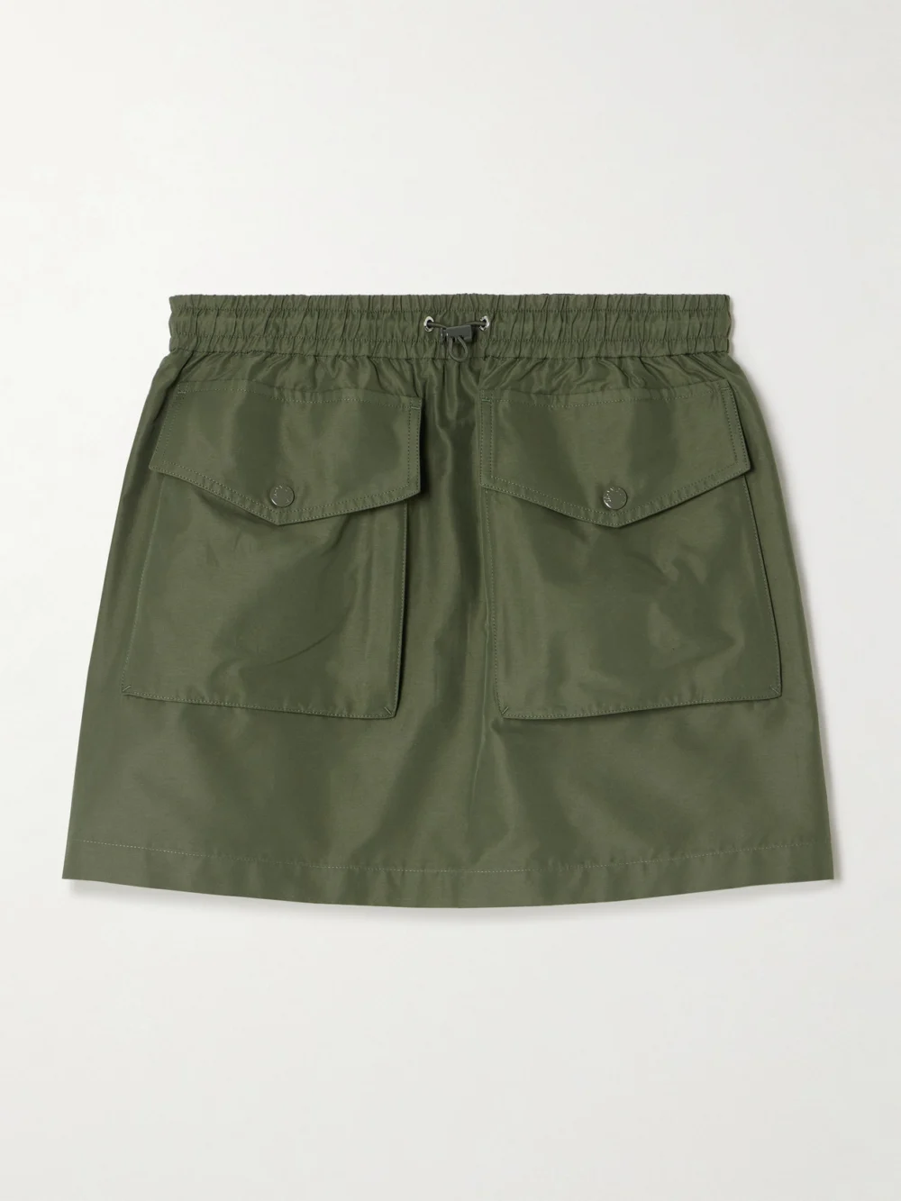 Moncler Taffeta Cargo Mini Skirt in green