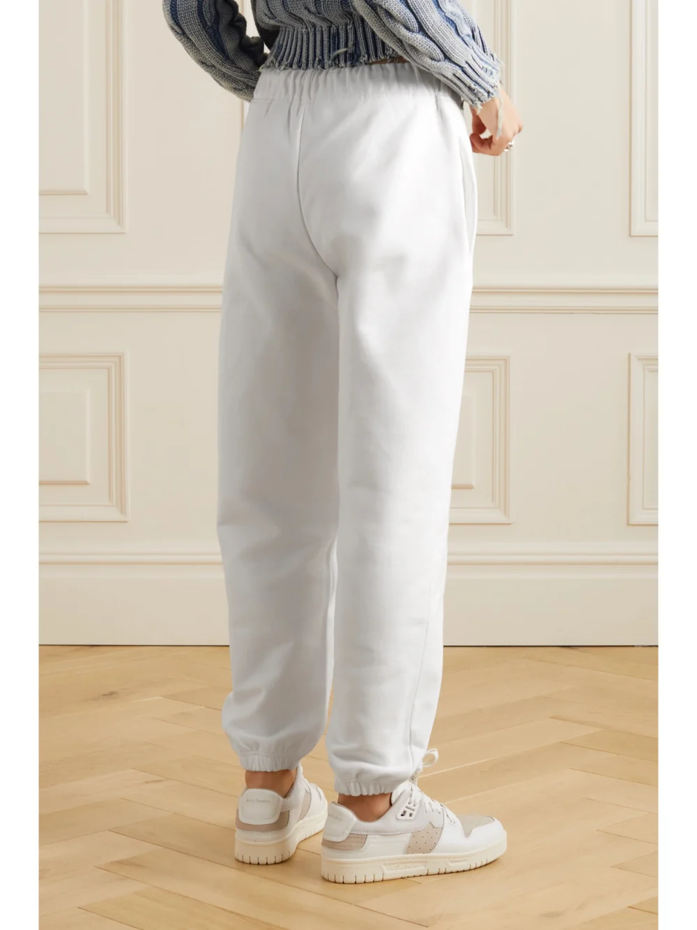 Back view of the Moncler Tapered Cotton-jersey Track Pants