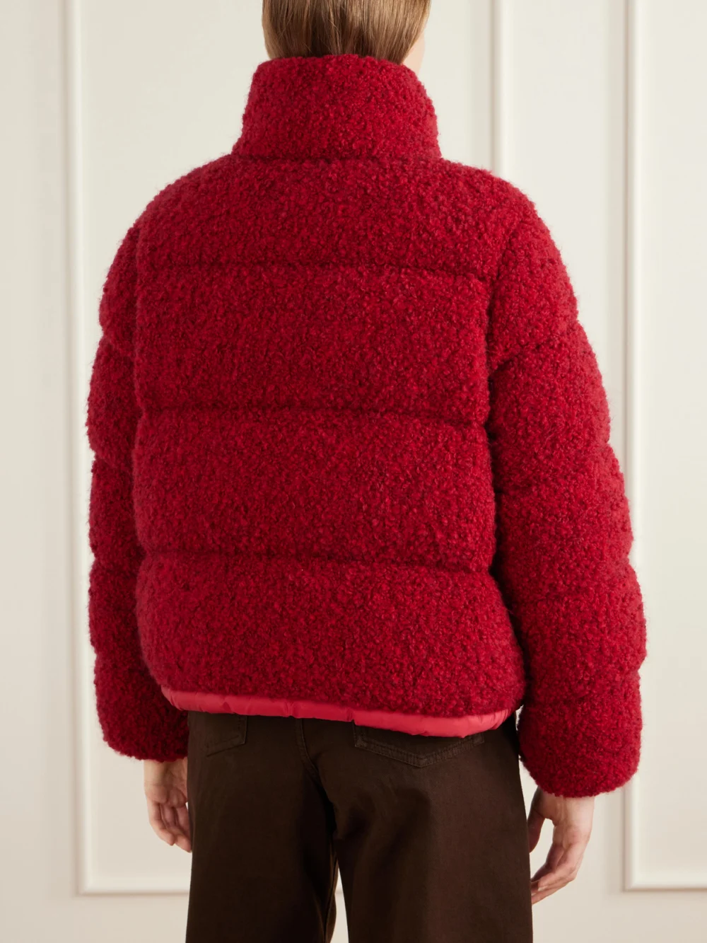 Back view of the Moncler Trascendance Tweed Quilted Down Jacket
