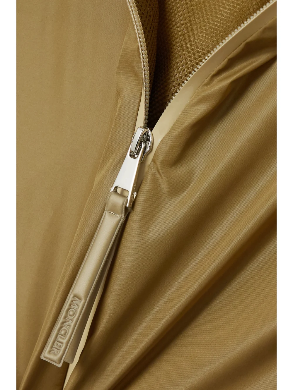 Close-up detail of the Moncler Vernois Hooded Printed Shell Jacket