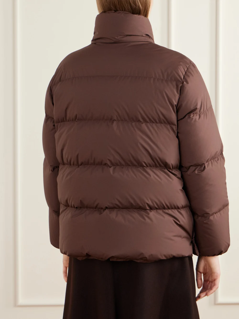 Back view of the Moncler Vivantesse Shell Quilted Down Jacket