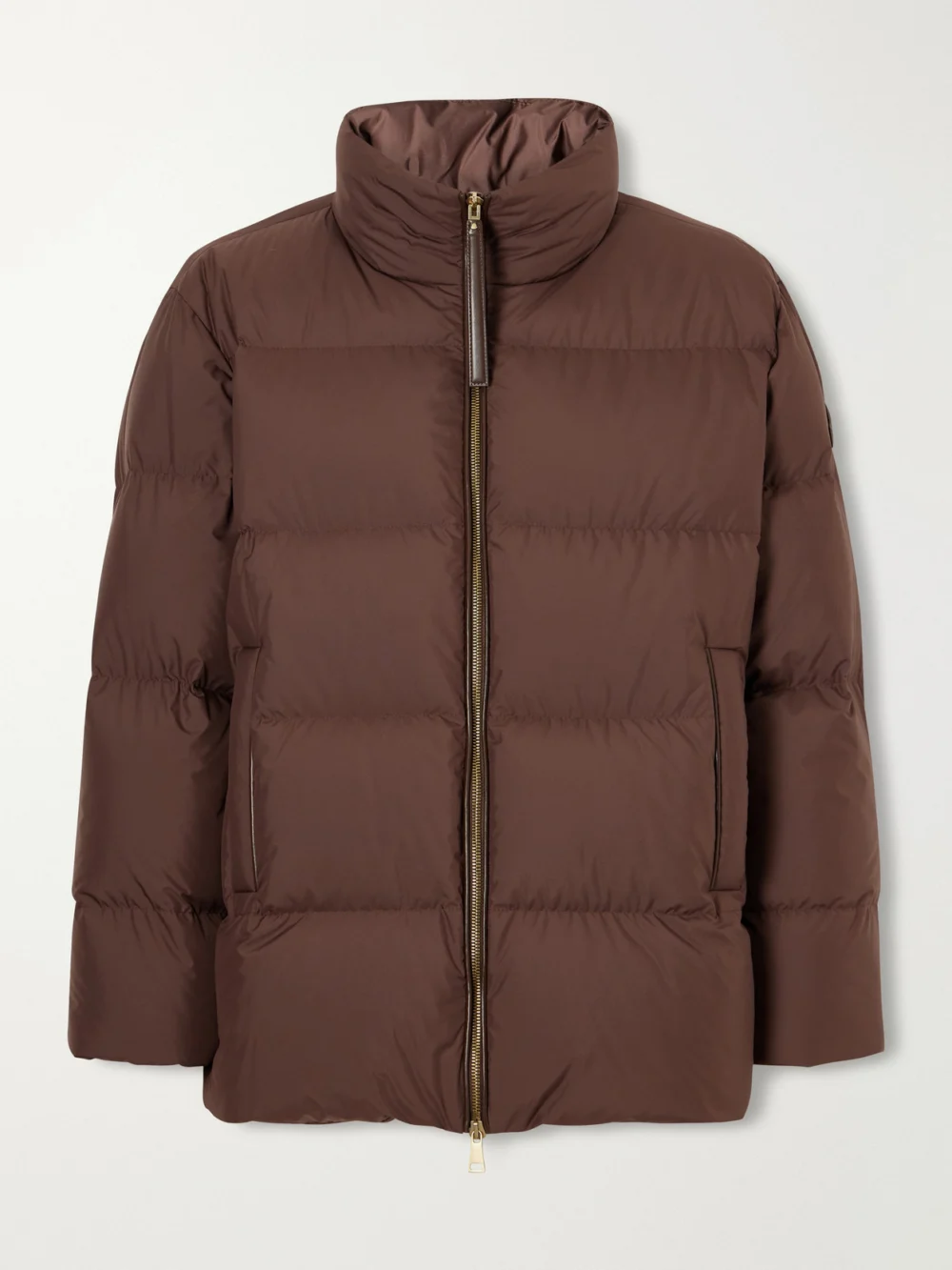 Moncler Vivantesse Shell Quilted Down Jacket in chocolate