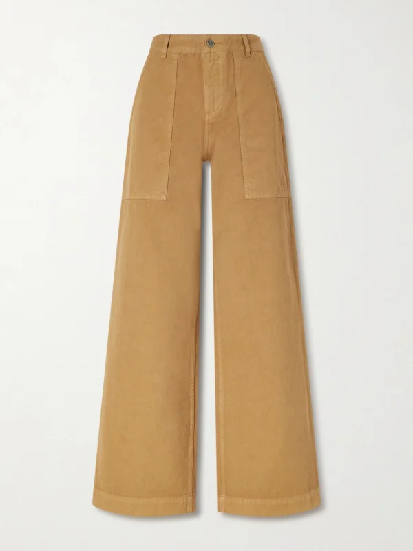 Moncler Wide-leg Cotton-canvas Pants