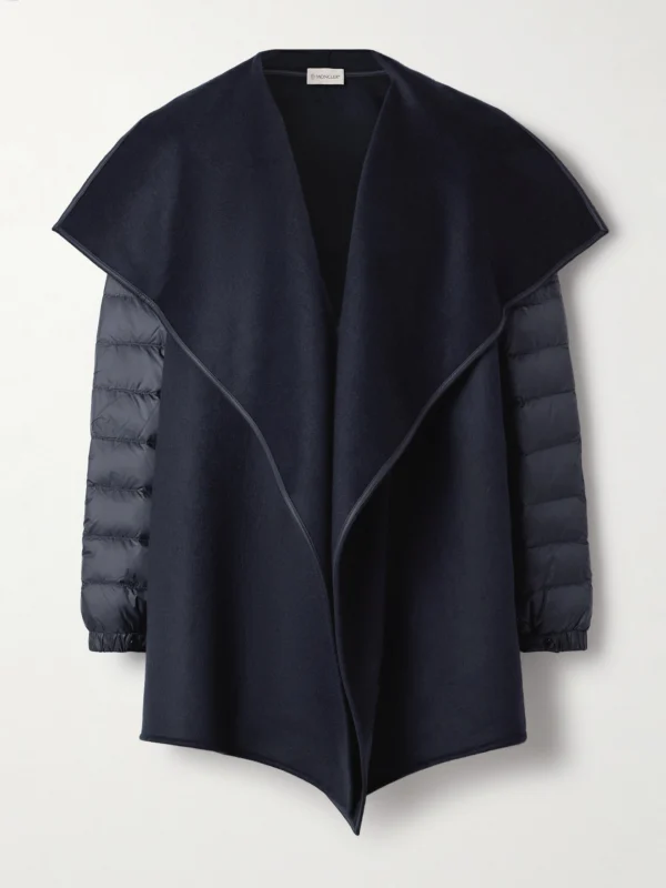 Moncler Wool-blend Felt and Quilted Shell Down Jacket