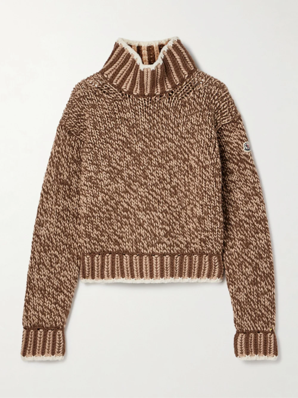 Moncler Wool-blend Turtleneck Sweater in brown
