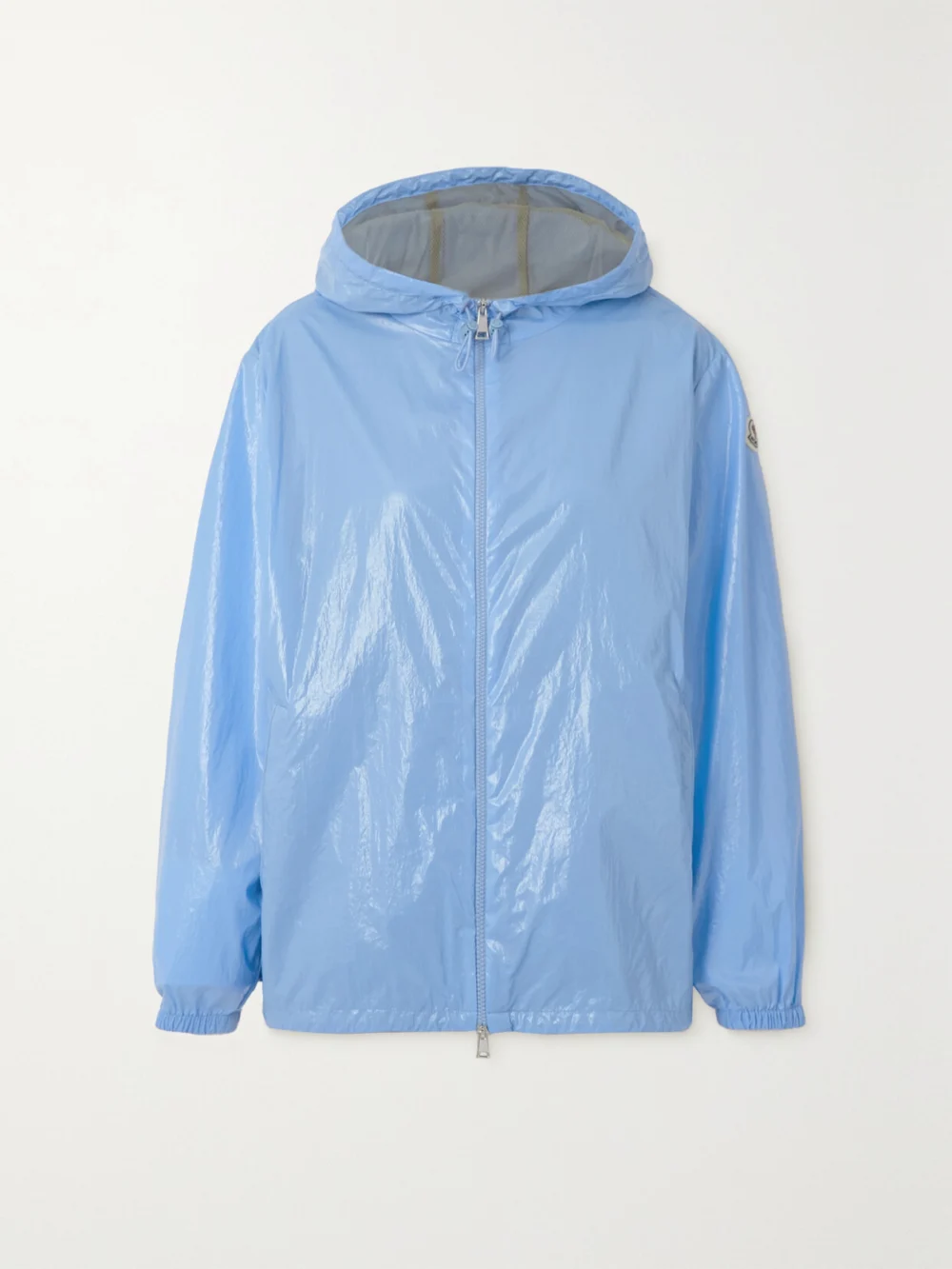Moncler Wuisse Hooded Coated Cotton-blend Jacket in blue