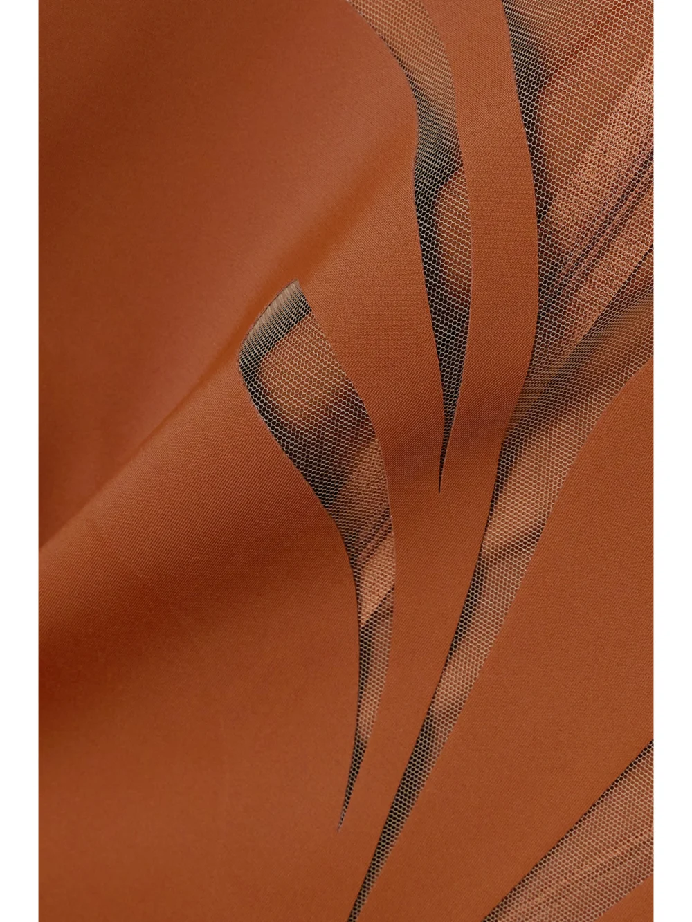 Close-up detail of the Mugler Stretch-jersey and Tulle Bodysuit