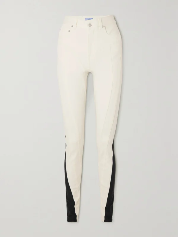 Mugler Stretch Jersey-trimmed High-rise Skinny Jeans
