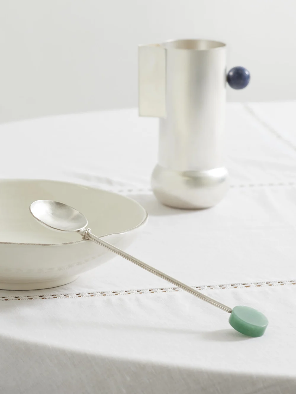Natalia Criado Double Soup Silver-plated Quartz Spoon, styled view
