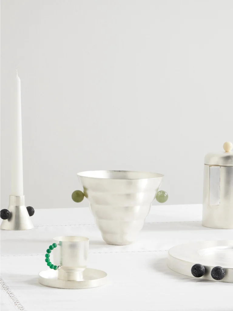 Natalia Criado Michelin Silver-plated and Stone Vase