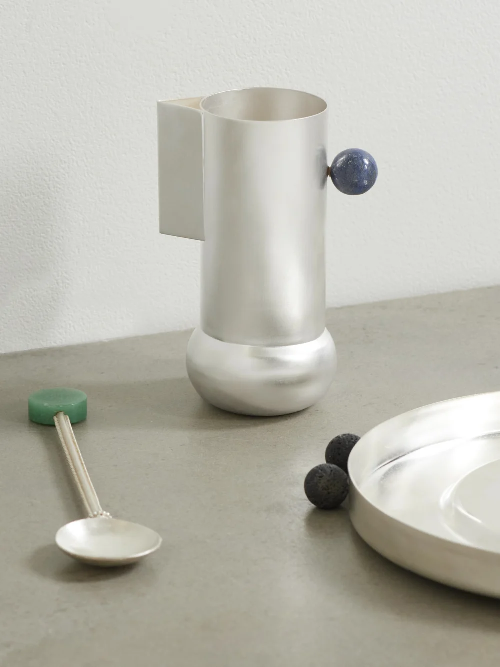 Natalia Criado Silver-plated and Lapis Lazuli Milk Jug, styled view