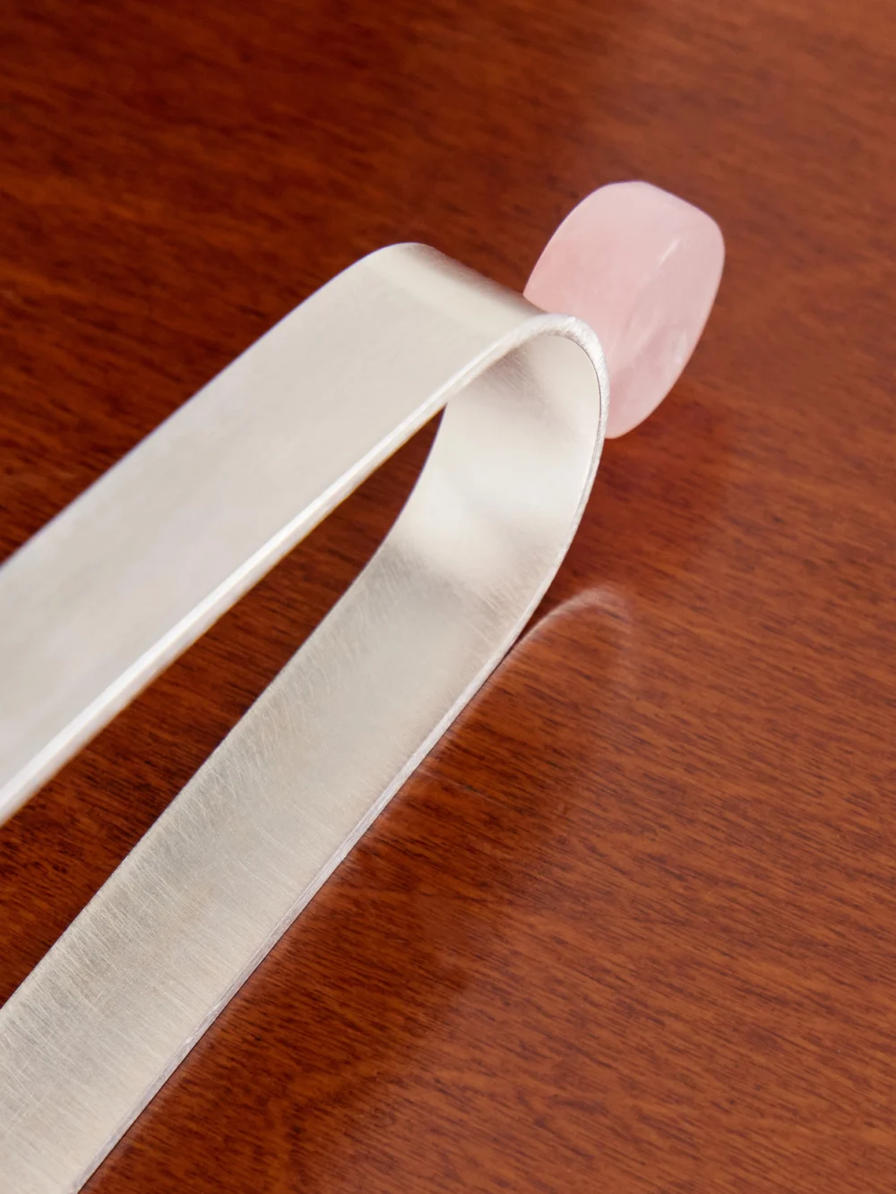Close-up detail of the Natalia Criado Silver-plated and Quartz Ice Tongs