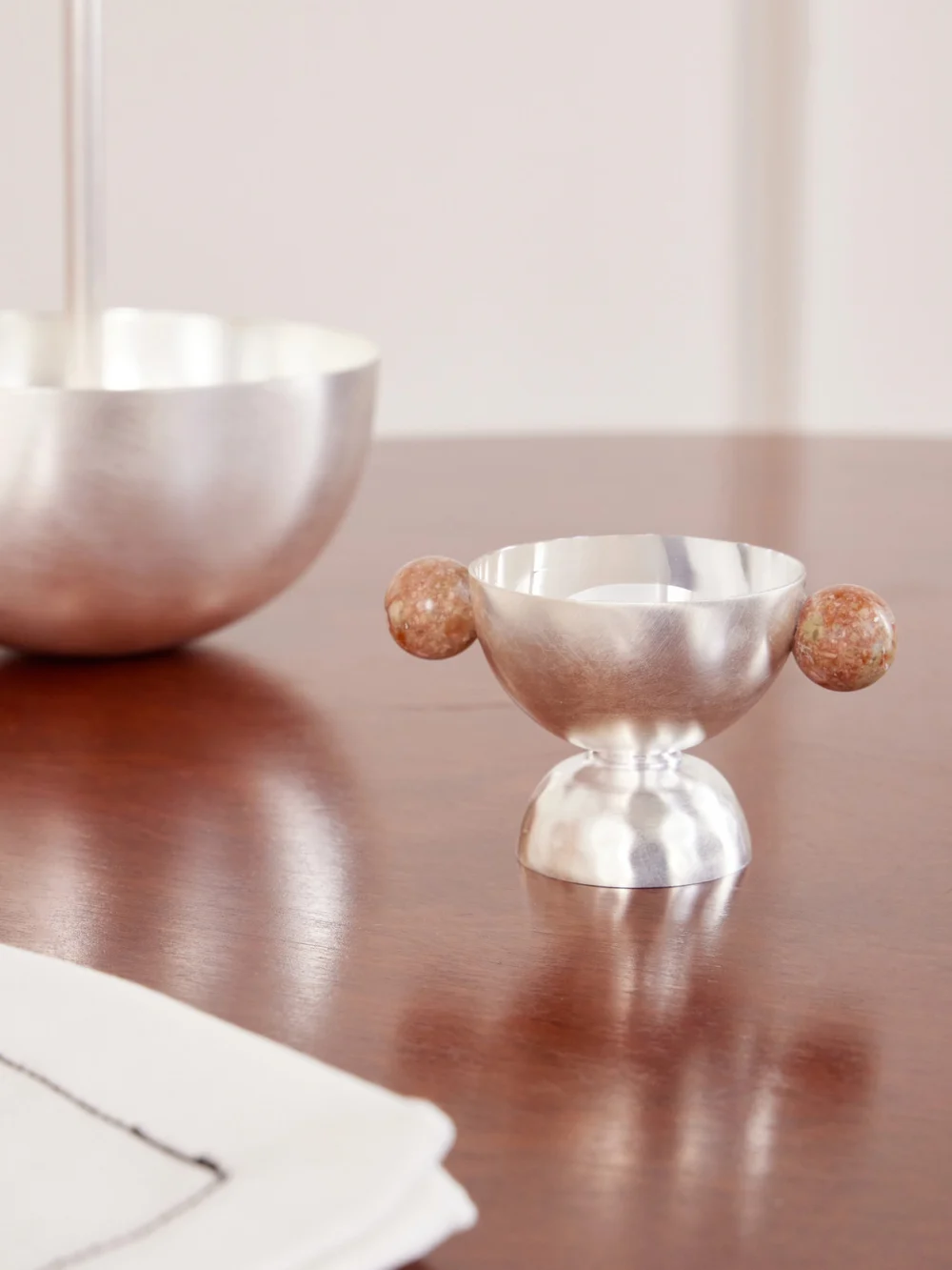 Natalia Criado Silver-plated and Stone Egg Cup, styled view