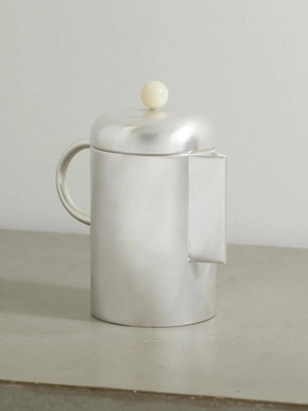 Natalia Criado Simple Silver-plated and Rose Quartz Coffee Pot