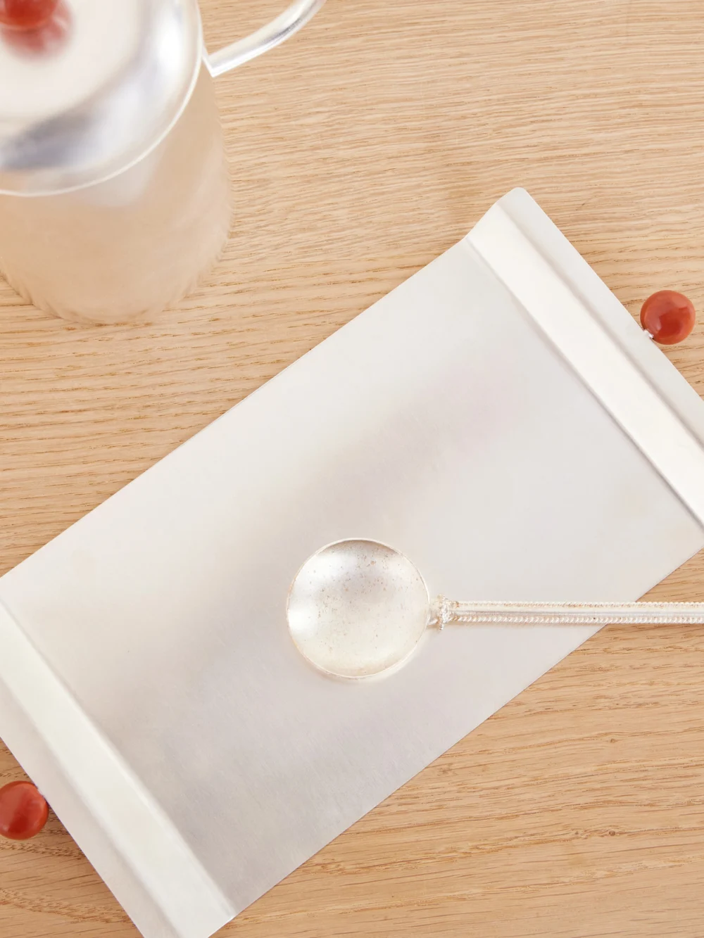 Natalia Criado Small Silver-plated and Stone Tray, styled view