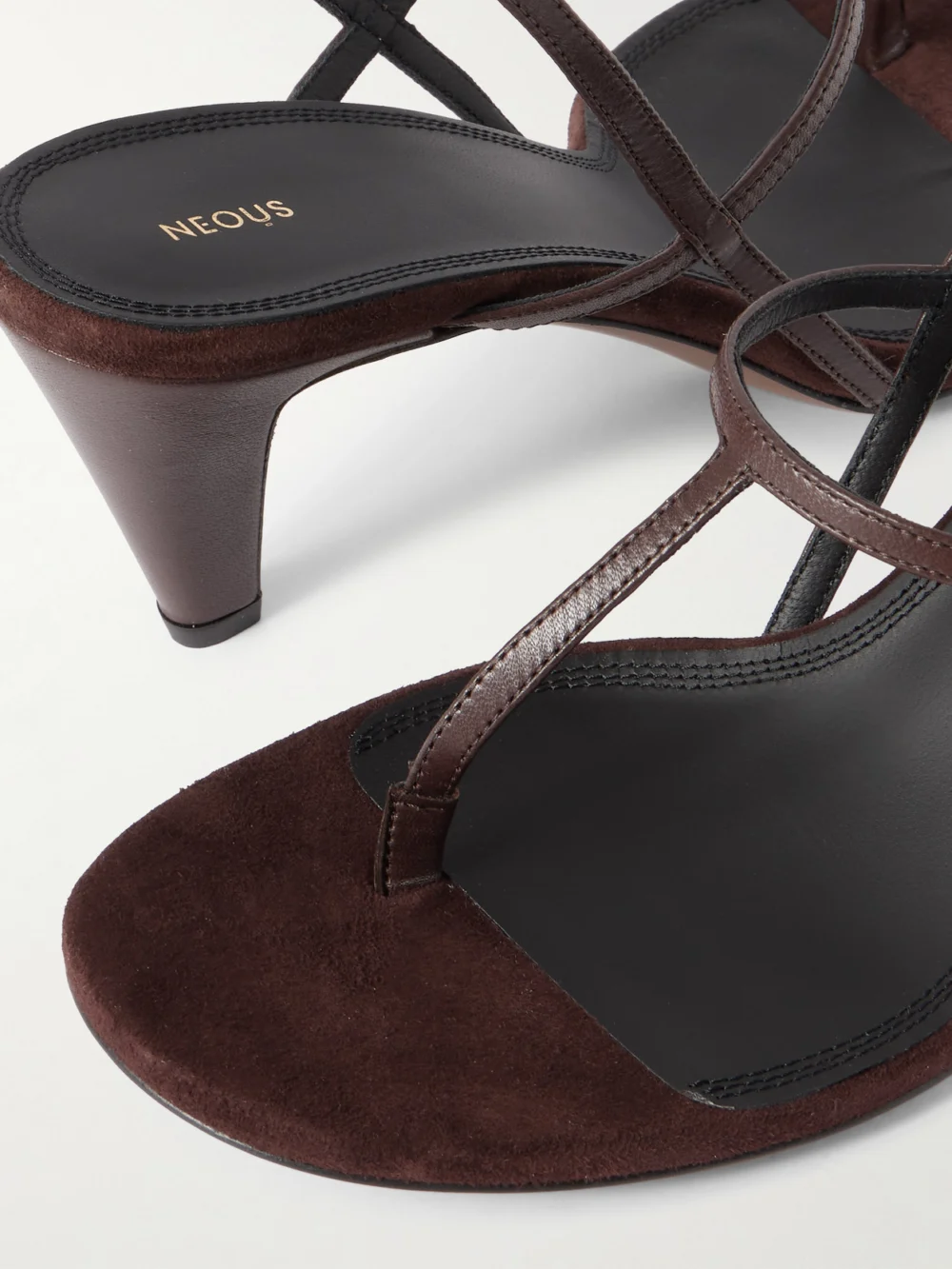 Close-up detail of the Neous Arneb Leather Slingback Sandals