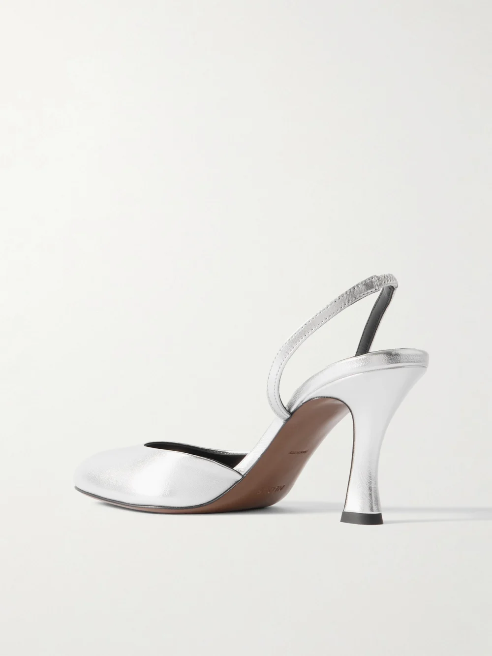 Back view of the Neous Baten Metallic Leather Slingback Pumps