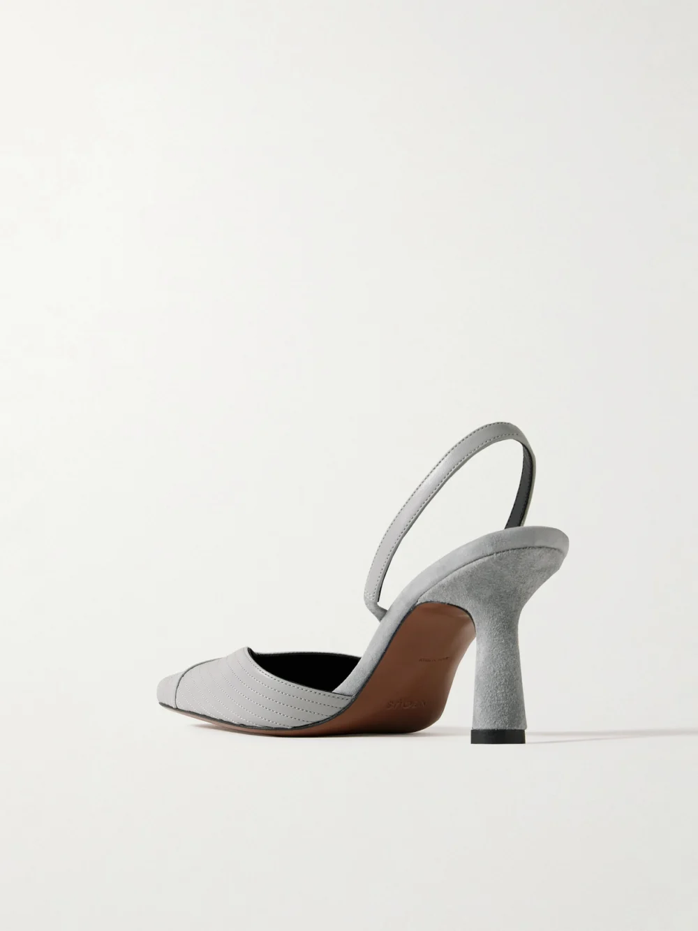 Back view of the Neous Dilmun Suede-trimmed Leather Slingback Pumps