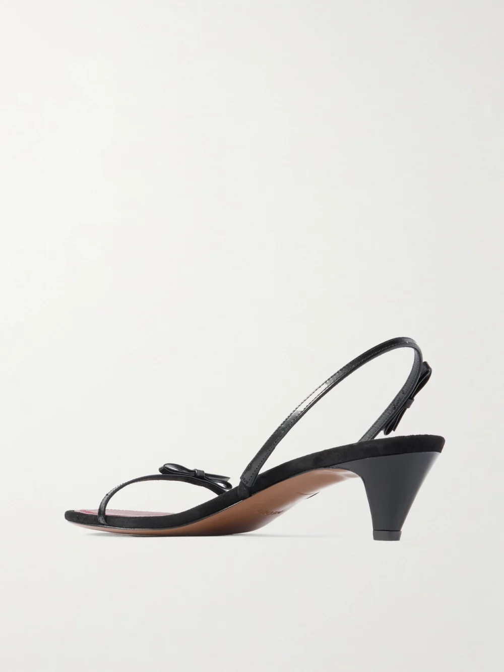 Back view of the Neous Diwo Bow-embellished Patent-leather Slingback Sandals