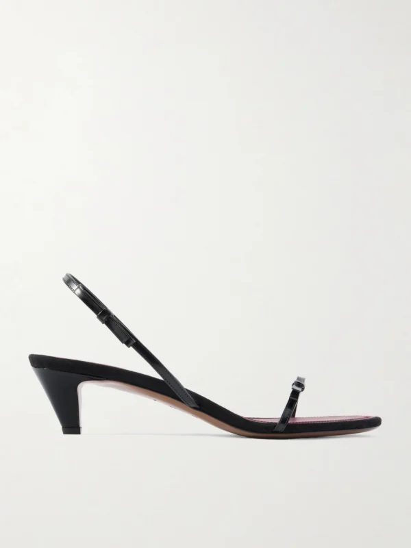 Neous Diwo Bow-embellished Patent-leather Slingback Sandals