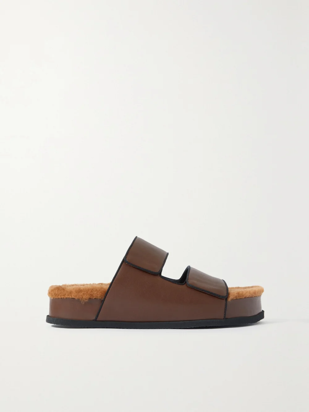 Neous Dombai Shearling-lined Leather Slides in dark brown