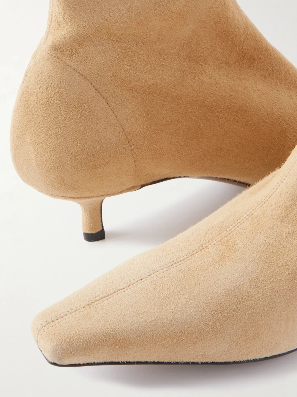 Close-up detail of the Neous Idra Suede Ankle Boots