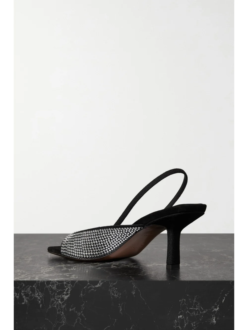 Back view of the Neous Kamui Crystal-embellished Leather Slingback Sandals